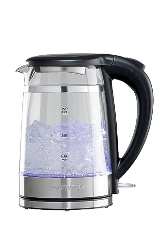 Daewoo Eco Cool Touch Kettle, 1.5 Litres, 3kw, Dual Walled, Rapid Boil, Cool-Touch Design, Led Indicator, Flip-Up Lid, Removable Filter, Cord Sto