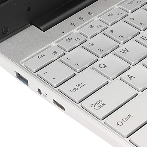 Aeun HD Laptop, UK Plug 15.6in Silver Quad Core 8GB RAM Laptop for Office (8+1TB UK Plug)
