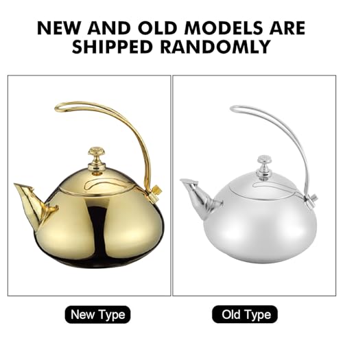 Electric Classical Teakettle - 1.5L Stainless Steel Teapot Electric Tea Kettle Fast Water Heating Cooking Pot (Golden)