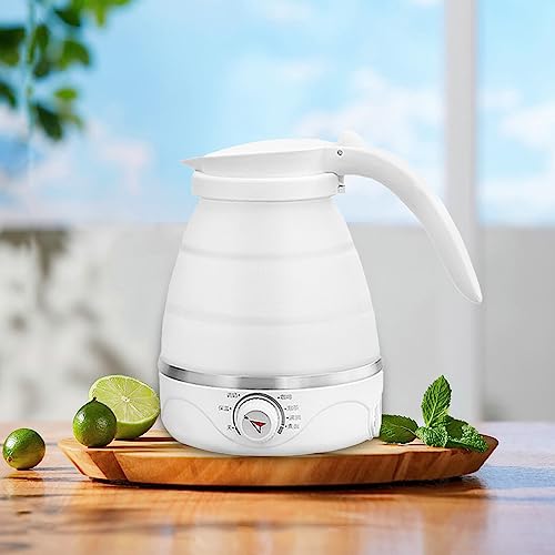 Foldable Electric Kettle, 600ML Travel Foldable Electric Kettle, Travel Foldable Electric Kettle with 2 Foldable Cup Set, Silicone Folding Electr