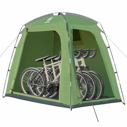 EVER ADVANCED Bike Storage Tent, Outdoor Storage Sheds for Bicycle, Motorcycle, Waterproof and Weatherproof Lawn Mower Garden Tools Shelter Cover