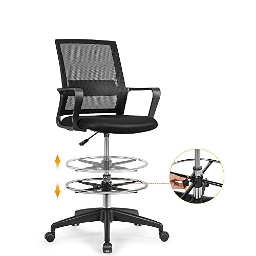 QYXXSK Drafting Chair Tall Office Chair for Standing Desk Adjustable Height w/Footrest