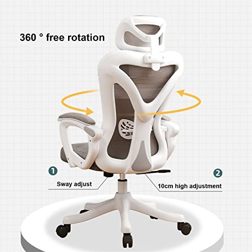 JHKZUDG 360 Swivel Task Chair, Executive Desk Chair with Wheels,Home Office Desk Chair with Headrest And Backrest,Ergonomic Office Chair with Foo