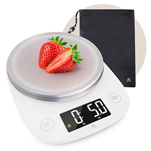 Greater Goods Perfect Portions Food Scale - for Weighing Nutritional Meals, Calculating Facts, and Portioning Snacks | Resolution in Grams or Pou