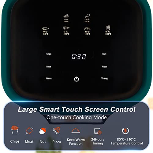 INMOZATA Air Fryer 15L, Oil Free Air Fryer Oven with 3Ties, Rapid Air Circulation, One-Touch Digital Screen, 4Presets & Warm & 24Hours Timing, Di