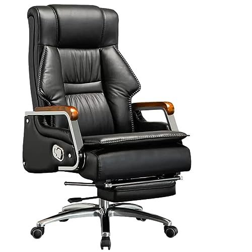 JHKZUDG Executive Leather Adjustable Chair,Ergonomic Office Chair Gaming Chair,High Back Recliner Swivel Chair,for Home Office,black