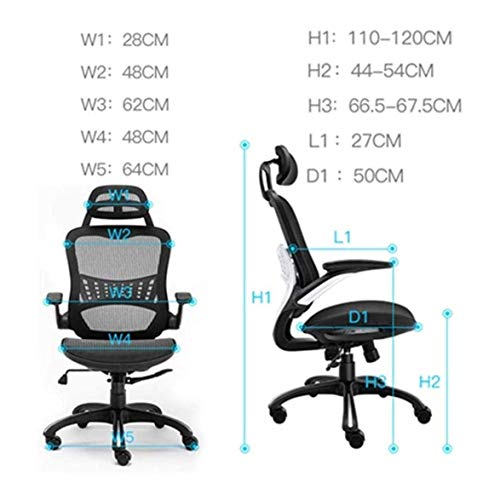 n/a Ergonomic Office Chair Modern Desk Chair Adjustable Seat Cushion and Headrest, Breathable Mesh Backrest, Black (no Footrest)