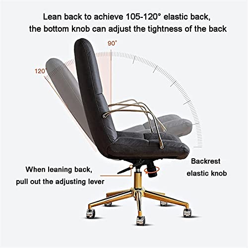 YT.JYUERI Relax Comfortably Safe Office Chair, Leather Desk Chair, Mid Back Computer Chairs Ergonomic Swivel Rolling Chair, Home Office Task Chai