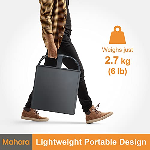 MAHARA Tilting Laptop Stand Foldable Desk Black - Height Adjustable Desk (from 58cm - 69cm) for Laptops - Portable & Lightweight Fold Up Table W4