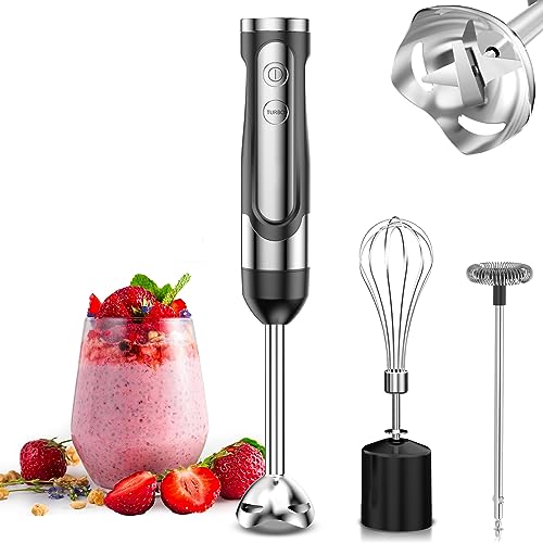 LINKChef Hand Blender, 4 in 1 800W Scratch Resistant Electric Immersion Blender Set, LED Touch Display with Storage Holder, Stick Mixer Blender w