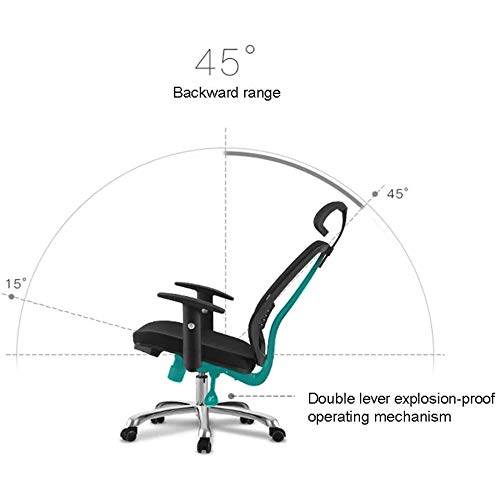 ZCMEB Mesh Office Chair Ergonomic Office Chair Computer Desk Chair, Mesh Seat and Back, Wide Headrest, Adjustable Lumbar Support