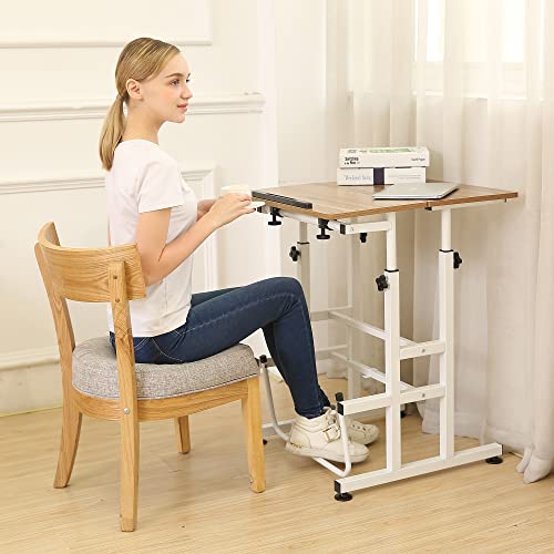 SDADI 2 Inches Carpet Wheels Mobile Standing Desk Stand Up Desk Height Adjustable Home Office Desk with Standing and Seating 2 Modes 3.0 Edition,