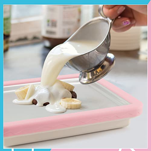 Ice Cream Roller Plate, Instant Ice Cream Maker Pan with 2 Spatulas, Rolling Ice Cream Maker Plate, Ice Cream Rolling Tray for DIY Yogurt, Gelato