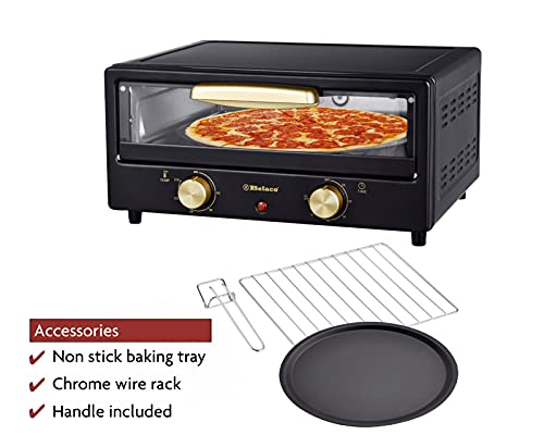 Belaco Multi-Purpose 1200W Mini Oven Pizza Oven All in One 12inch Pizza Maker Toaster Oven Tabletop Cooking Baking Grilling Heating Toasting Port