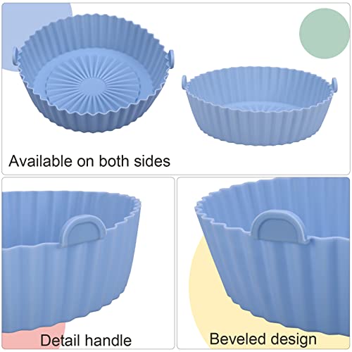 FANTESI 2 Pcs Air Fryer Silicone Liner, 6.3 Inch Round Silicone Baking Pan Air Fryer Paper Liners Replacement Round Silicone Mats Air Fryer Baske