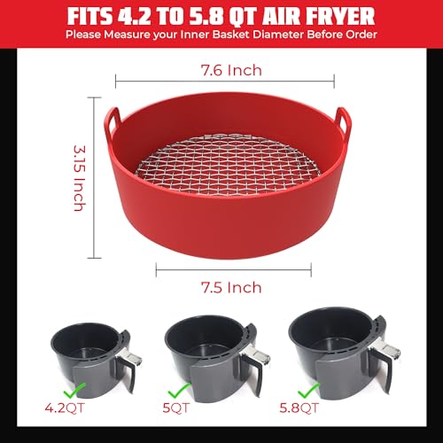 DoubleUCooking-Air Fryer Liner- Air Fryer Silicone Liners- reusable silicone air fryer liners- Airfryer Liners- Silicone Air Fryer Liners- Silico