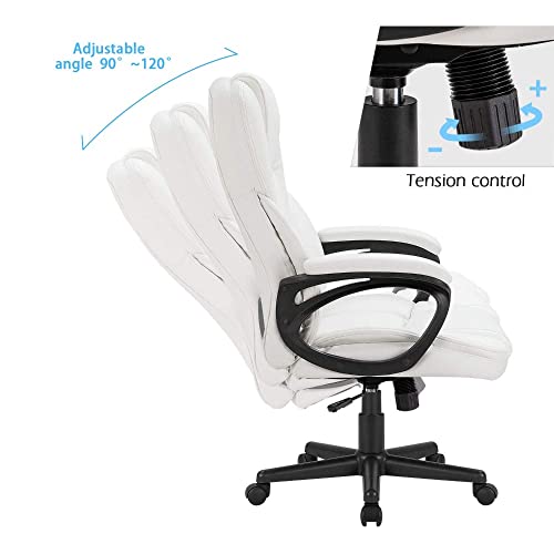 LXXSH Faux Leather High-Back Executive Office Chair with Lumbar Support, Gaming Chair Meeting Chair Computer Chair