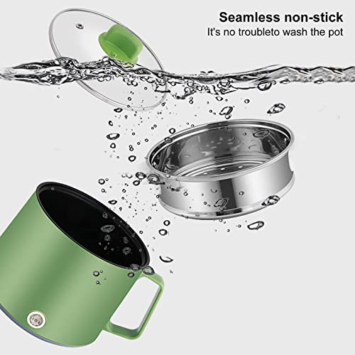 Electric Hot Pot, 1.7L Multi-Functional Electric Skillet for Stir Fry/Stew/Steam, Portable Mini Electric Cooker for Soup Porridge Dumplings Eggs