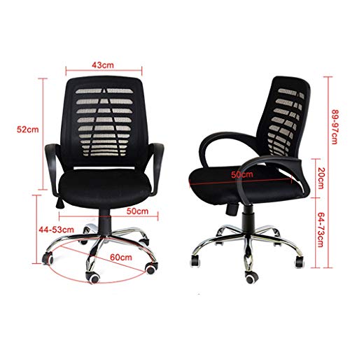 LZQDM Office Chair- Ergonomic Computer Chair Mid Back Mesh Desk Chair Lumbar Support Modern Executive Adjustable Stool Rolling Swivel Chair (Colo