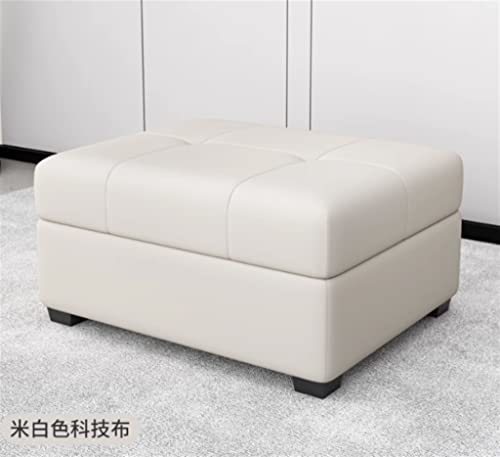 N/A Home Storage Stool Sofa Stool Storage Changing Shoe Stool Sittable Living Room Footrest Tech Cloth (Color : Argento, Size : 80 * 60 * 41cm)