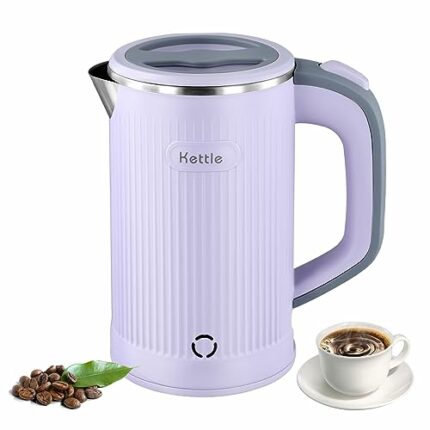 0.8L Travel Kettle Electric,Portable Electric Kettle with 304 Stainless Steel,600W Fast Boil Kettle with Auto Shut-Off & Boil-Dry Protection, Dou