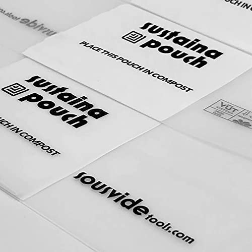 SousVideTools Sustainapouch Compostable 80mu Chamber Vacuum Pouches 250mm x 250mm, pack of 200, clear