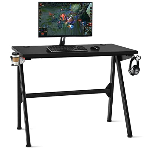 WALNUT Computer Desk Home Office Computer Desk With Cup Holder And Headphone Hook Office Desk (Color : A, Size : 39.5"x23.5"x31")