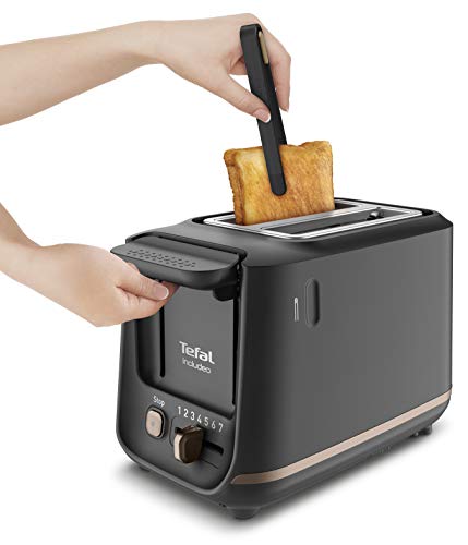 Tefal Black 2 Slot Toaster with Magnetic Clips, Large Controls, 7 Browning Levels, Removable Crumb Tray, Raise Function TT533811