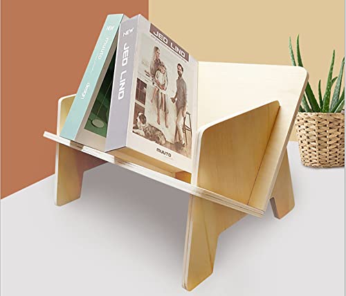 KUAIYU Wood Bookcase, Tilted Bookcase,Desktop Bookshelf Simple Tabletop Tilted Bookcases for Books Magazine CD,Desk Organizers and Storage Rack i