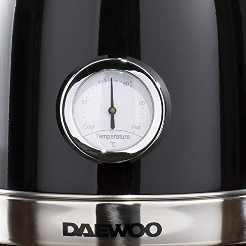 Daewoo SDA1775 Kingsbury Stainless Steel Kettle | Ideal for Any Home Kitchen | 1.7L Capacity | Automatic & Manual Shut Off | Indicator Light | Bo