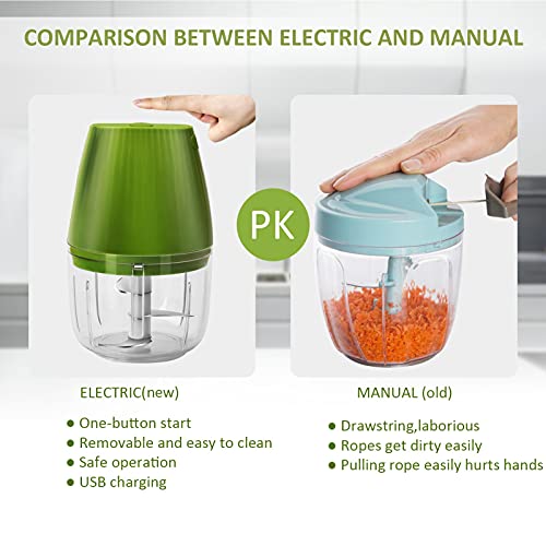 Electric Mini Garlic Chopper,LolStore Mini Chopper Electric,Garlic Press Easy Clean,Electric Garlic Chopper for Nut Fruit Vegetable Food (250ml)