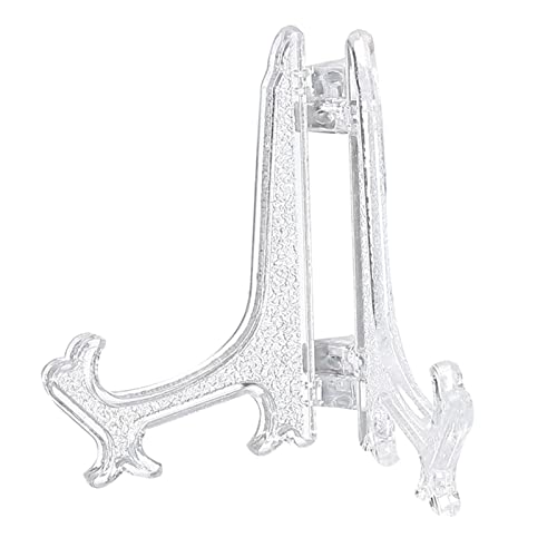 MECCANIXITY 1.8 Inch Display Stand Holders Display Pictures PS Plastic Clear for Home Decoration, Art, Book Stores Pack of 12