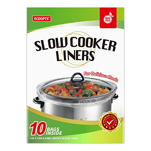 ECOOPTS Slow Cooker Liners by ECOOPTS | Small Cooking Bags Fit 1-3 Quarts (10)