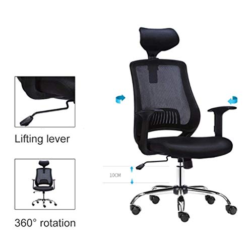 n/a Ergonomic Office Chair with Adjustable Headrest, Armrest and Lumbar Support - High Back Mesh Office Chair with Thick Seat Cushion - Reclining
