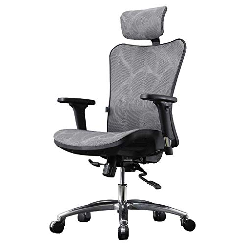 Mu Computer Chair,Ergonomic Chair Home Comfortable Office Chair Study Chair Sports Seat Comfortable Seated Loading 200Kg,Gray,70 * 70 * 106Cm