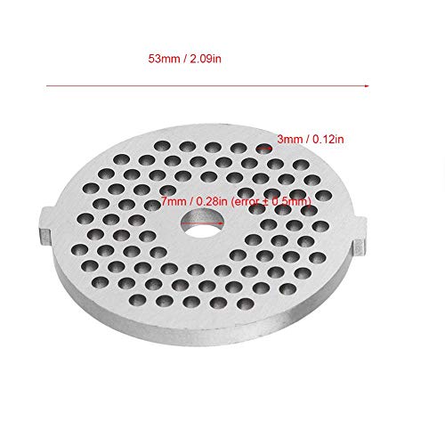 Fdit Stainless Steel Meat Grinder Plate Disc Knife Blades for Mixer and Chopper Attachment with Hole for Kitchen Accessory