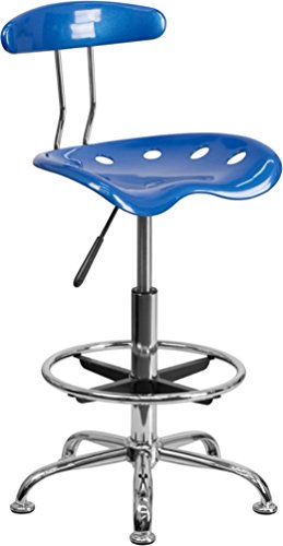 Flash Furniture Drafting Stool, Metal, White, 50.8 x 43.82 x 104.14 cm