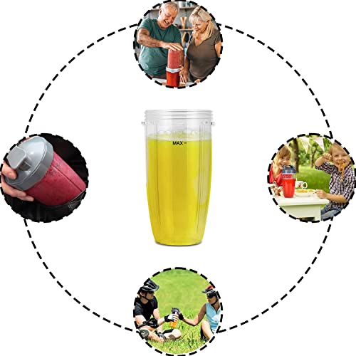 DRERIO 32OZ Cup Compatible for Nutribullet,Clear Cups Mugs Replacement Part Juicer Accessories for NUTRiBULLET Nutri Bullet 900W 600W Blender Jui