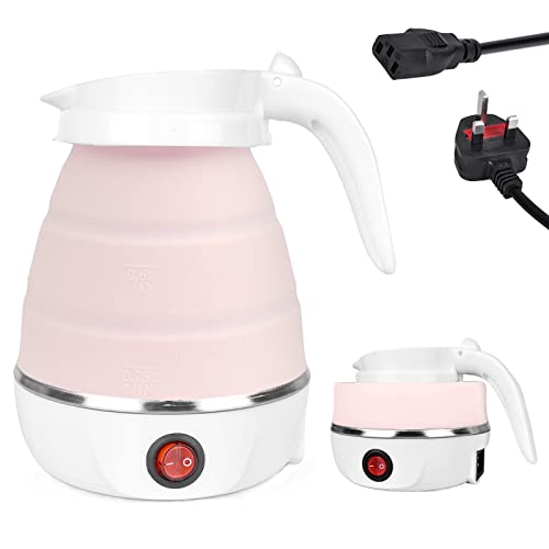 Foldable Electric Kettle: Portable Travel kettle with Separable Power Cord, Electric Water Heater Collapses, Silicone Folding Electric Kettle for