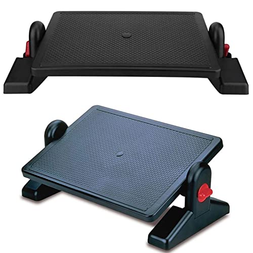 luoyipink Under Desk Foot Rest, Adjustable Height Portable Ergonomic Foot Pedal Rest with Foot Massager for Office Home Use, Relieve pain in legs