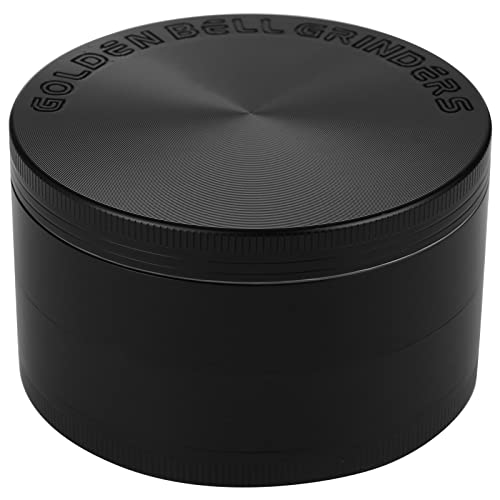 Golden Bell 3 inch Grinder 4 Layers Spice Grinder Zinc Alloy Grinder - Nickle Black