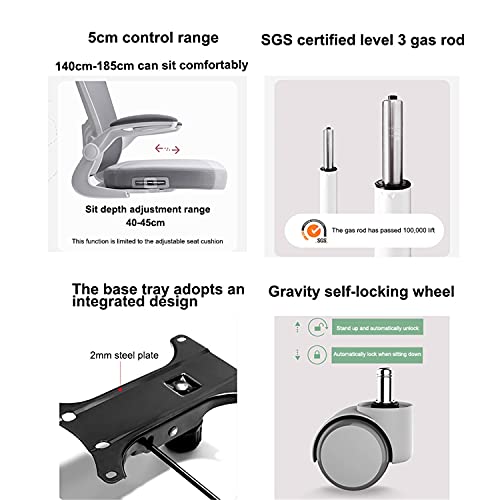 JHKGY Children Desk Chair,Adjustable Office Chair, Ergonomic Computer Desk Chair Mid Back Study Chair,with Comfort Lumbar Support And Auto Brake
