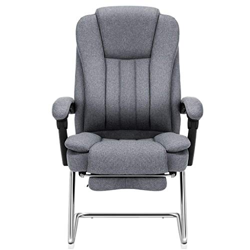 MU Computer Chair,Reclining Home Lunch Break Chair Study Chair Fabric Office Chair Ergonomic Bow Chair Loading 200Kg,Gray,64 * 52.5 * 109Cm