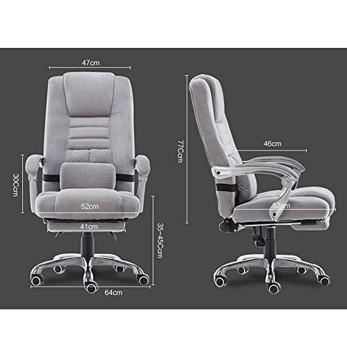 LZQDM Classic Leather-Padded Mid-Back Office Desk Chair with Armrest - Gray