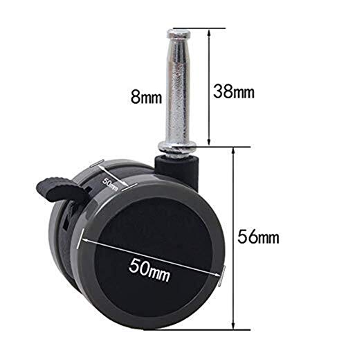 GTYT 4PCS Casters Universal Rotary Brake 8mm Long Rod Casters Accessories Furniture Long-term Use, 2Inch