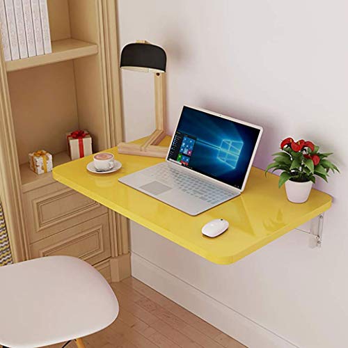 NXYJD Wall-Mounted Drop-Leaf Table, Folding Kitchen Table Desk, Home Office Table Desk Workstation Computer Desk with Storage Shelves