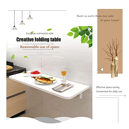 KUKIXO Wall Mounted Folding Table,Folding Wall Mounted Desk, Space Saving Fold Down Floating Desk for Study, Drop Leaf Tables for Small Spaces Of