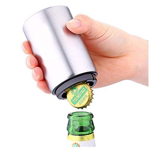 Beer Bottle Opener with Magnet,Stainless Steel Automatic Bottle Opener with Magnetic Cap Catcher