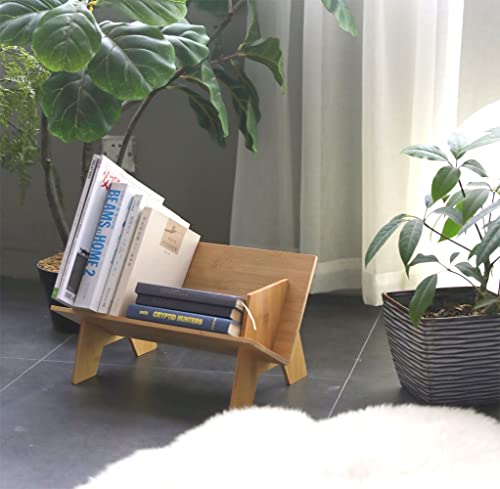 KUAIYU Wood Bookcase, Tilted Bookcase,Desktop Bookshelf Simple Tabletop Tilted Bookcases for Books Magazine CD,Desk Organizers and Storage Rack i