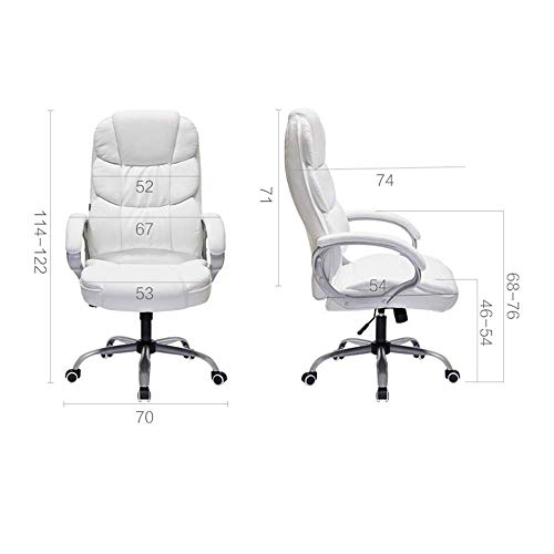 MU White Reclining Office Chair Computer Desk Chair Thicken Padded Swivel Executive Office Chair for Office Home Office Chair